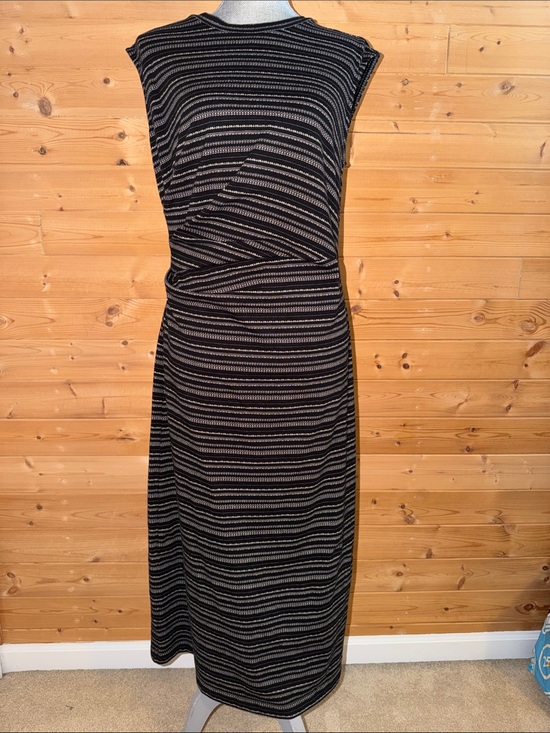 LOFT Dresses & Skirts - Ann Taylor Loft Sleeveless Black and white Striped Midi Dress Sz 10